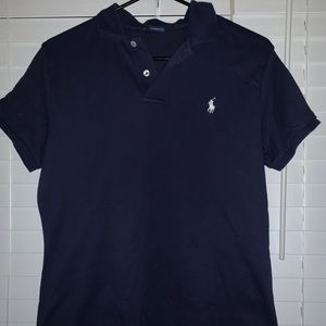 women’s polo collard navy shirt !